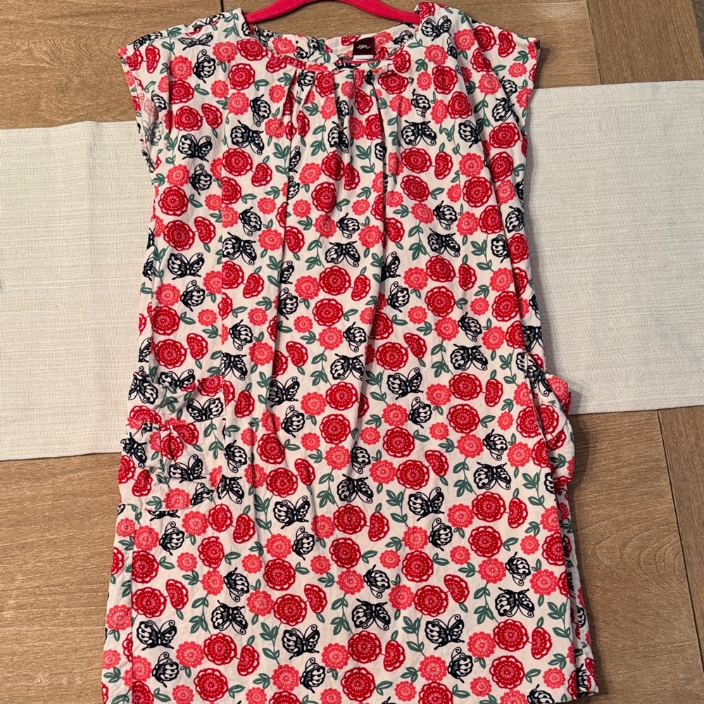 Tea Collection Red and Black Floral Kids Dress